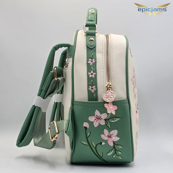 Star Wars Darth Vader Cherry Blossom Floral Green Pink Mini Backpack Bag New - Picture 5 of 8